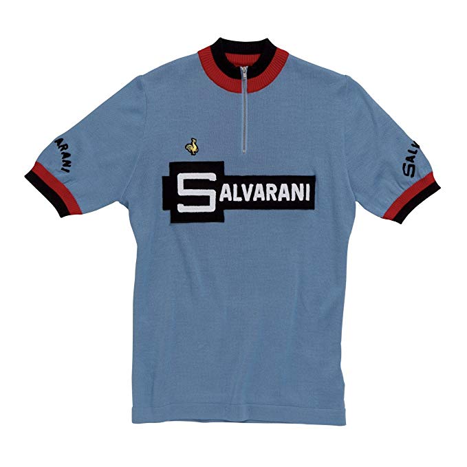 De Marchi Salvarani Merino Wool Short-Sleeve T-Shirt Mens Blue Heritage Jerseys