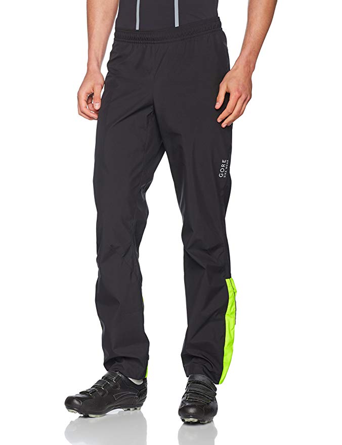 Gore Bike Wear Windstopper Active Shell Pants, Black/Neon Yellow, Large