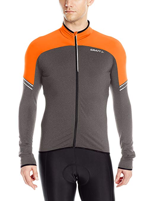 Craft Sportswear Men's Velo Bike and Cycling Full Zip Long Sleeve Reflective Thermal Jersey: protective/riding/compression/cooling