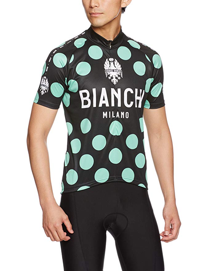 Bianchi Milano Polka Dot Price Celeste Short Sleeve Cycling Jersey