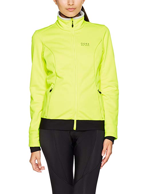 Gore Bike Wear Women's Windstopper Active Shell Zip-Off Lady Jacket, Neon Yellow/Black, X-Small