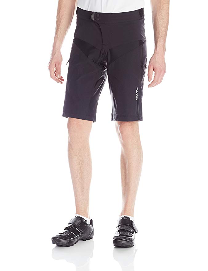 Craft Sportswear Men's Cross Over Mountain Bike and Cycling with Chamois Pad Shorts: protective/riding/compression/cooling